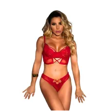 Conjunto Estilo Cropped sem Bojo com Detalhes em Corrente